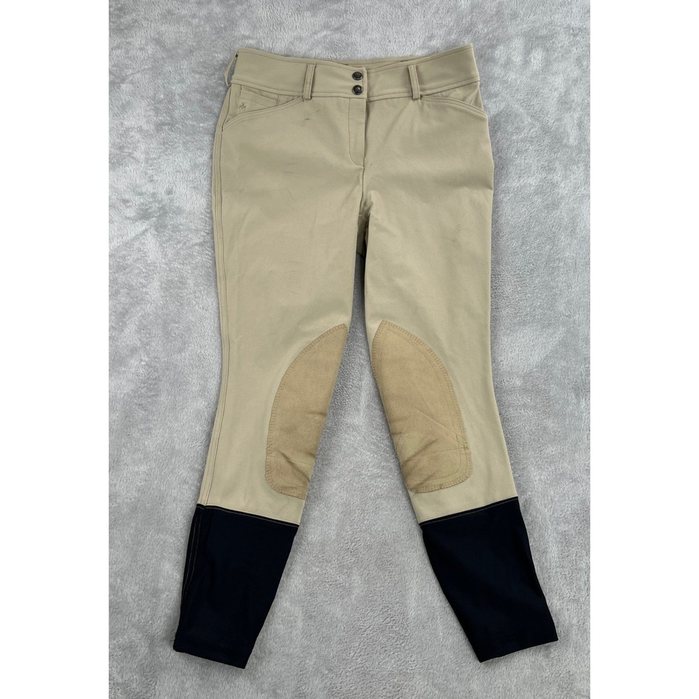 Mastermind Molly Equestrian Breeches 28 Tan Women Horse Riding Knee Patch Pants